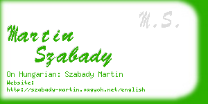 martin szabady business card